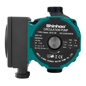 Shinhoo Clássico 20-6 130 Água quente PWM Alta Eficiência Circulador impulsionador automático Bomba de água quente do chuveiro em casa automático