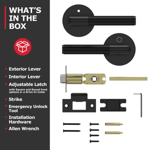 Manija de Puerta Moderna Viladepot con Palanca Moleteada, Control Táctil Ambidiestro, Fácil Instalación, Uso en Apartamentos, Reversible, Sin Llave - Product Image 4