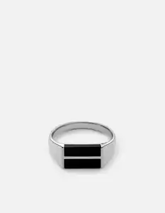 เครื่องประดับแฟชั่นแหวนอัญมณีทำจากสเตนเลสสตีลชุบทอง18K สำหรับผู้ชายสลักลายคู่ทำจากนิล