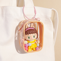 Pvc clair boîte aveugle sac avec porte-clés transparent mini stockage jouets sacs petite boîte de rangement d'accessoires