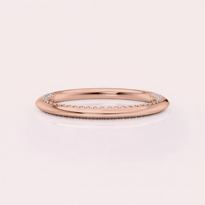 แหวนเพชรกลมสีโรสโกลด์14K หรูหราและหรูหราสำหรับผู้หญิง - Product Image 6