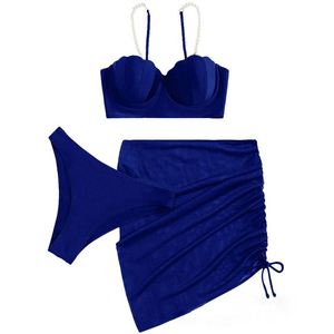 Conjunto de Bikini de Tres Piezas con Estampado de Olas 2026, Traje de Baño Sexy para Mujer con Falda, Traje de Baño Femenino, Ropa de Playa de Verano, Víkinis - Product Image 4