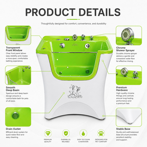 Bac de toilettage vétérinaire compact en acrylique blanc, ergonomique, pour petits <span class=keywords><strong>animaux</strong></span>, idéal avant la chirurgie - Product Image 3