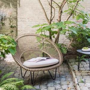 Silla de Jardín de Ratán para Exteriores, Marco Redondo de Aluminio, Resistente al Agua y a los Rayos UV, para Balcón, Patio, Villa y Jardín - Product Image 3