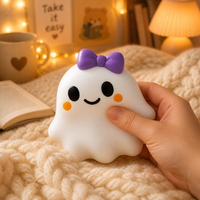 Jouet Squishy Fantôme d'Halloween - Jouet Anti-Stress en Plastique Doux et Mignon à Rebond Lent pour Soulager le Stress