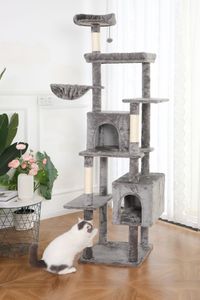 คอนโดแมวขนาด<span class=keywords><strong>ใหญ่</strong></span>แบบพรีเมี่ยมสำหรับแมวใหญ่หอคอยปีนลูกแมวพร้อมที่วางสำหรับพักผ่อนและกระโดด - Product Image 6