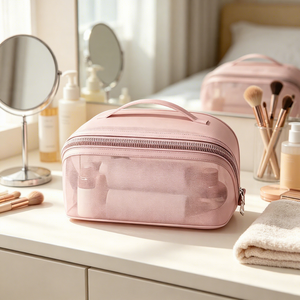 Wholesale Mesh Large Capacity Transparent <b>Toiletry</b> <b>Bags</b>, with Lightweight Structured Design, Suitable for Storing Cosmetics - Product Image 4
