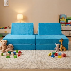 Canapé modulaire pour enfants 4 pièces OEM ODM, mousse haute densité CertiPUR-US, convertible en <span class=keywords><strong>lit</strong></span>, <span class=keywords><strong>avec</strong></span> housse lavable pour les tout-petits - Product Image 1