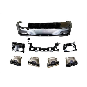 Difusor trasero estilo GLE63 con puntas negras plateadas para BENZ X167 GLE <span class=keywords><strong>AMG</strong></span> 2019-2022 - Product Image 2