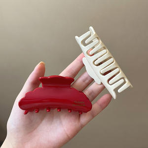 QianJin заколки для волос из ацетата с логотипом на заказ однотонные дизайнерские женские модные аксессуары для волос - Product Image 6