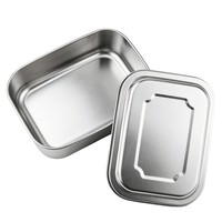 Boîte à lunch bento Miaocai 0-1L à double niveau en acier inoxydable, 2 compartiments, compatible vapeur et micro-ondes, conteneurs de rangement portables