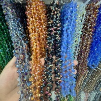 Perles en cristal en gros, perles fraise à trou traversant 6mm 8mm, perles en verre de cristal à facettes, perles intercalaires lâches pour la fabrication de bijoux DIY
