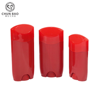 Conteneur de déodorant en gel vide rouge de 50g 75g 80g, flacon ovale en PP, emballage de déodorant en plastique