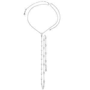 Boutique minimaliste étincelles strass long <span class=keywords><strong>collier</strong></span> avec perles <span class=keywords><strong>ventre</strong></span> taille chaîne pour nuptiale plage discothèques fêtes dos chaîne - Product Image 4