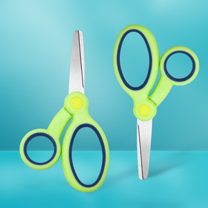 Green And <b>Blue</b> Stainless Steel Paper Scissors Straight Head For Home Office Student Use 2cr13 <b>Material</b> - Product Image 1
