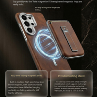 Étui portefeuille magnétique en cuir PU plaqué à chaud pour Samsung S26 S23 S24 S25 Ultra avec porte-cartes et support de protection