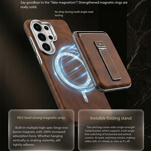 Étui portefeuille magnétique en cuir PU plaqué à chaud pour Samsung S26 S23 S24 S25 Ultra avec porte-cartes et support de protection - Product Image 3