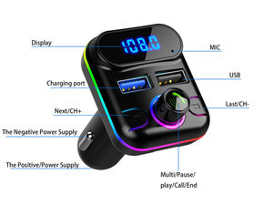 MP3 portátil para automóvil para reproductor <span class=keywords><strong>Bluetooth</strong></span> 5,0 con conexión USB Transmisor FM BT para llamadas manos libres - Product Image 2