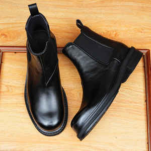 Botas de Tobillo de Cuero Genuino para Hombre, Estilo 2025, Casuales de Negocios, con Tacón Alto - Product Image 4