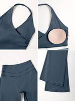 FH Zweiteiliges Damen-Fitness-Outfit vom Hersteller mit V-Taille-Design, Leichtes Elastisches Sportbekleidungs-Set für Workout und Gym