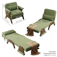 Sofá Cama Convertible Moderno JASIWAY, Sillón Plegable de 30 Pulgadas, Tapizado en Pana |   Respaldo ajustable en 5 posiciones, cubierta de reposabrazos extraíble, tamaño pequeño