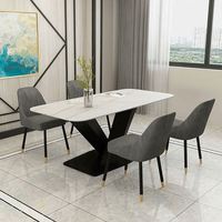 Table à manger rectangulaire simple et petite pour la famille, en marbre de luxe nordique GEDO, style italien créatif et personnalisé