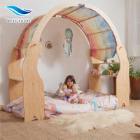 Garderie Maternelle Cabane de lecture en bois massif pour enfants avec canapé Chaise pour enfants Bibliothèque Préscolaire Étagère à livres Garde d'enfants Coin lecture