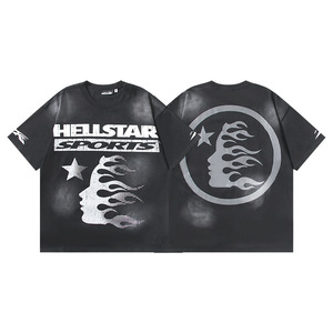 T-shirt unisexe 2026 NFC HELL Vintage Fashion Brand à manches courtes, coupe ample, en pur coton, avec lettres vieillies et effet délavé - Product Image 2