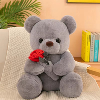 Schattige romantische roosbloem beer knuffel pluche huisdecoratie knuffelbeer speelgoed voor meisjes Valentijnsdag cadeaus