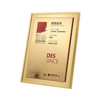Plaque commémorative d'honneur personnalisée en métal électroplaqué haut de gamme pour agents et associations, certificat sur mesure