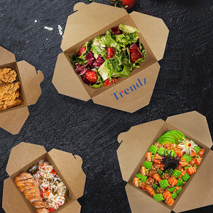 Trendz tùy chỉnh in dùng một lần <span class=keywords><strong>Snack</strong></span> giấy kraft thực phẩm hộp giấy thực phẩm nóng lấy đi hộp giấy - Product Image 4
