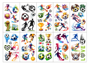 Nouveaux Autocollants Tatouages Sportifs de Football pour le Carnaval et les Matchs de Football – Accessoires de Décoration DIY pour Visage et Bras pour les Fans - Product Image 2