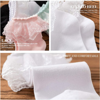 Perle à volants froufrous coton princesse mignon dentelle chaussette personnalisé cheville chaussettes pour les femmes