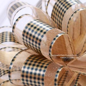 50 Pompons en fil de laine à carreaux, en forme de fleur, en maille, dessinés à la main, en plastique, avec cordon de serrage, pour décoration de <span class=keywords><strong>voiture</strong></span> de mariage - Product Image 3