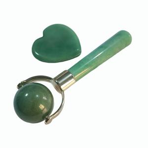 Vente d'usine de pierre de jade aventurine verte, massage, réduction des rides, rouleau de jade pour le visage et ensemble Gua Sha pour le visage - Product Image 1
