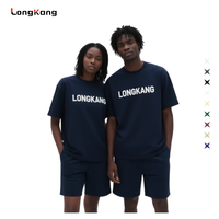 Ensemble de t-shirts pour hommes en coton tricoté imprimé, logo personnalisable, couleur unie, confortable, respirant, décontracté pour l'été