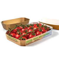 Bac en papier jetable personnalisé pour l'emballage de fruits légumes matériaux recyclés écologiques fraises cerises tomates pour pomme