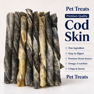 Premium Cod Skin Dog <b>Treats</b> Air Dried Single Ingredient Natural Ocean Snack for Healthy Skin Coat - Product Image 6