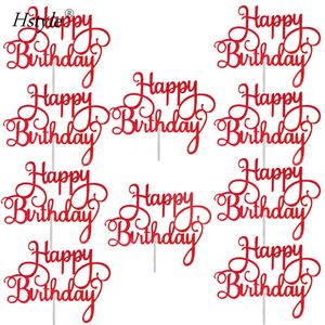 Gittler-adorno de tarta de feliz cumpleaños para niña, cartel brillante, decoración de pastel de cumpleaños para niña, postre, 10 Uds., PQ147S - Product Image 3