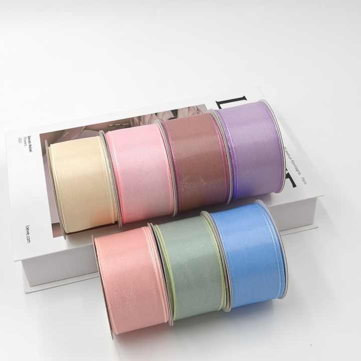 Colorful Milk Ribbon, Semi Transparent Chiffon Yarn, Silk Ribbon, Fresh ...