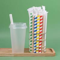 Pailles en papier biodégradables écologiques jetables de qualité alimentaire en vrac pour bubble tea, café, jus, personnalisables