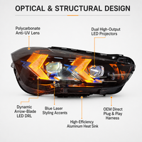Feux de jour style flèche pour BMW X1 F49 2016-2019 – Ensemble de phares avant avec clignotants améliorés