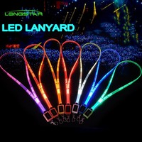 Longstargift Tropical Marvel Cool Custom Glow Light Bersertifikasi CE Bertenaga Baterai ABS/Nylon 50x2cm LED Lanyard untuk Festival