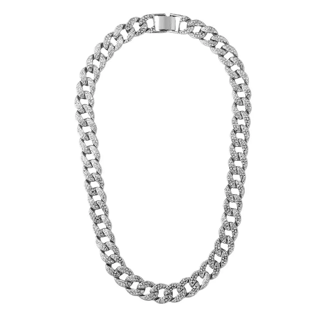 TongLing trend ige Zirkon bling bling vereist Zirkonia cz Diamant Kristall kubanischen Kettenglied Choker Halskette für Frauen Männer