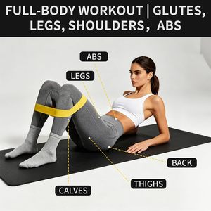 Bandes de résistance personnalisées avec logo, boucles élastiques, bandes de fitness en silicone, bandes d'exercice de yoga - Product Image 4