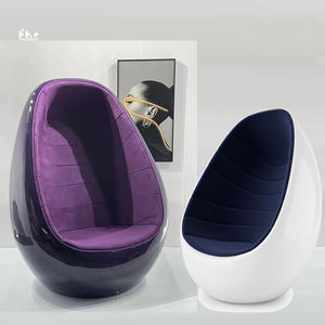 Juego de Sillas Tipo Huevo de Cuero Sintético PVC PU, Silla Tipo Huevo para Interiores, para Apartamento, Villa, Escuela - Product Image 3