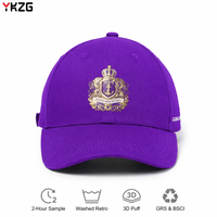 Gorra de Béisbol de Diseño Vintage con Corona Dorada y Escudo Bordado, Gorra de Moda Urbana de Sarga de Algodón Negro de Primera Calidad