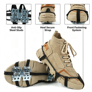 Tragbare 24-Zahn-Stahl-Nagel-Eisgriffe aus Gummi, weiß, für Outdoor-Klettern, Schnee, <span class=keywords><strong>Anti</strong></span>-Rutsch-Schuhüberzug, Wandern, <span class=keywords><strong>Anti</strong></span>-Sturz - Product Image 5