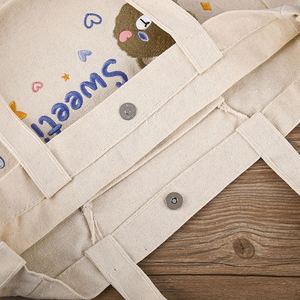 Environmental Eco Friendly Stock Durable Brand Logo Customizable Tote Bags Canvas Logo Cute Shopping Grocery - Product Image 4