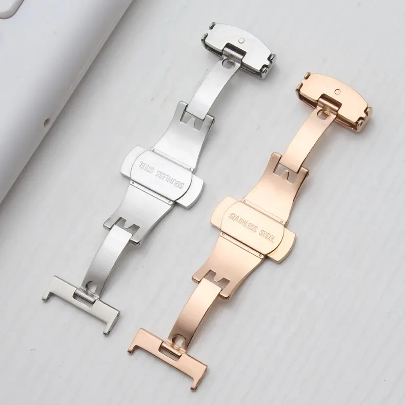 10/12/14/16/18/20/22/24mm 304 Stainless Steel Deployment Butterfly buckle Automatic style Clasp for Watchband